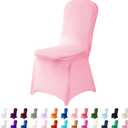 Spandex Chair Covers, 12PCS, Washable Protector for Living Room, Party, Banquet, Wedding, Hotel (Pink) (12Pack)