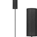 FRIDEKO HOME Floor Lamp with Black Shade, Simple Design with Foot Pedal Switch, Small Tall Lamps for Living Room Bedroom Office, Corner Floor Stand Light with Black Pole Lamp (No Bulb/No Remote)