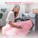 KICHOWUA Thick Area Rug 5x8 Pink Fluffy Fuzzy for Girls Bedroom, Washable Plush Pastel Big Rugs for Living Room, Modern Soft Shag Shaggy Furry Thickened Toddler Nursery Kids Dorm Room Carpet