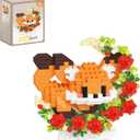 QISHOUTING Fox Micro Building Blocks with Flowers for Kids 8 9 10+,Flowers Mini Building Set,Animal Micro Building Kits,Home Office Dcor Gift for Adults and Teens