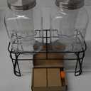 1 Gallon Glass Drink Dispensers For Parties 2PACK.Beverage Dispenser,Glass Drink Dispenser With Stand And Stainless Steel Spigot 100% Leakproof.Lemonade Dispenser With Ice Cylinder.Laundry Detergent