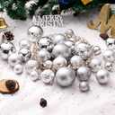 Christmas Ornaments for Xmas Trees,Silver Shatterproof Christmas Ball Ornaments (32 pcs)