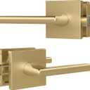 Mega Handles Prime Passage Lever Door Handle for Closet or French Doors, Single Side Door Levers, Fits All Standard Door Sizes, Covered Screws Included - Satin Brass (1 Pack) 5"
