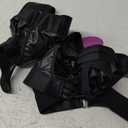 Avidlove Women Lingerie Set Leather Garter 5 Piece Bra and Panty Set Babydoll (Medium, Black)
