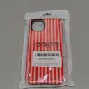 Longlayss Compatible with iPhone 14 Plus/15 Plus Case Cute Aesthetic Striped Phone Case for Women Girl Shockproof Slim TPU and Hard PC Protective Cover (Pink and Red)