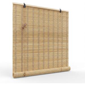 Bamboo Blinds for Interior Windows, Custom Bamboo Shades for Indoor Windows, Light Filtering, Easy to Install, Bamboo Roll Up Blinds for Outdoor Patio, Decks, Porch, Backyards, A, 36"W x 64"H