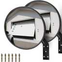 CNQLIS 8 Inch Convex Mirror Outdoor with Adjustable Wall Fixing Bracket,Blindspot Traffic Mirror for Driveway Garage Park Outdoor Wide Angle View Curved Security Blind Spot Mirrors