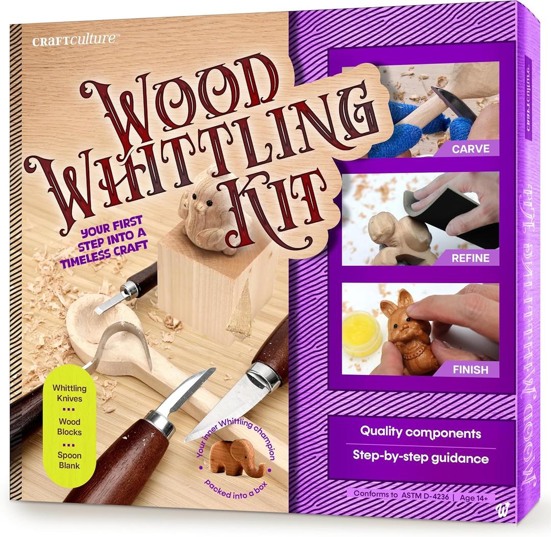 Wood Whittling Kit - Wood Carving Tools - Crafts for Adults - Easter Unique Gifts - Teen Boy Gifts - Birthday Gift Ideas for Women - Hobbies DIY Kits for Adults, Boys, Girls, Women, & Men