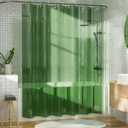 AmazerBath Shower Curtain Liner for Spring, 100% EVA Clear Green Heavy Duty Luxury Shower Curtain and Liner 2-in-1, 72x72 Plastic Weighted Shower Liner, 12 Rustproof Grommets & 3 Heavyweight Stones (Rainbow Emerald)