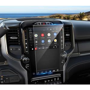 2019-2025 2026 Ram 1500 2500 3500 Screen Protector for Dodge Ram (Laramie/Rebel/RHO/Limited/Limited Longhorn/TRX) Uconnect 12-inch Touchscreen, 9H Tempered Glass 2025 Ram 1500 Accessories 12"