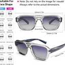 Dollger Polarized Sunglasses for Men Women, Thick Chunky Square Aviator Style with Double Beam, Trendy UV400 Protection