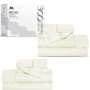 Mayfair Linen 100% Cotton Bed Sheets Twin Sheet Set - 500 Thread Count Sheets Twin Size 3 PC Set (Ivory), Soft, Cooling, Hotel-Quality 16" Deep Pocket Sateen Weave Cotton Bedsheet for Dorm Room