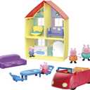 Peppa Pig Toys Peppa's Family Home Combo, House Playset with 4 Figures and Car, Preschool Toys for 3 Year Old Girls and Boys and Up  