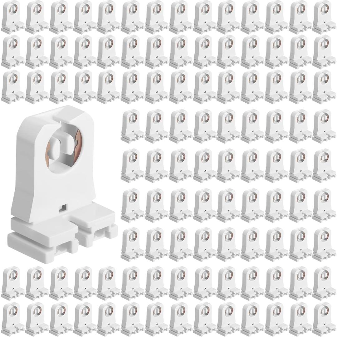100 Pack Non Shunted LED Tombstones T8 T10 T12 Lamp Holder, Bulb Holder Non Shunted Tombstones T8 LED Tube Replacement Light Socket for Ballasts Replacements Kit