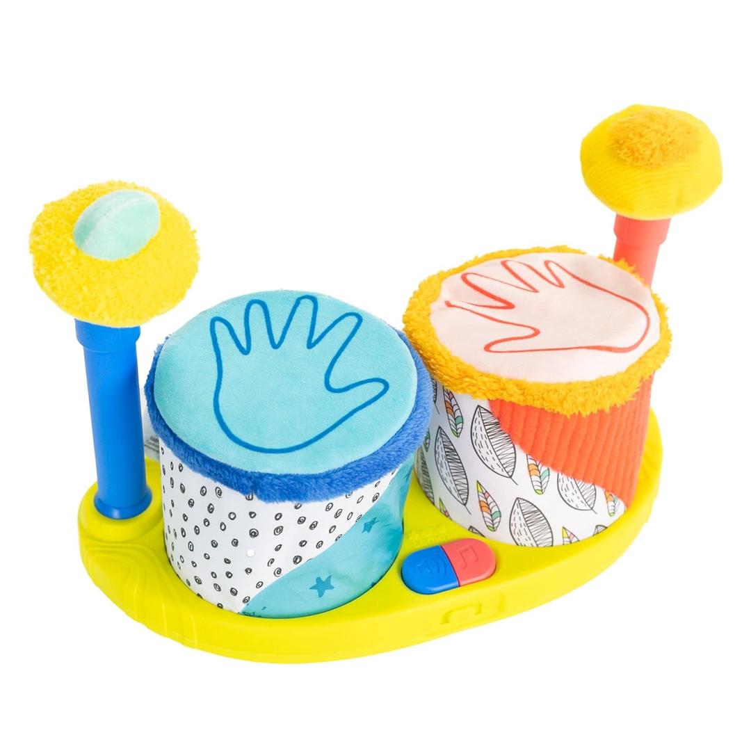 Lamaze Squeeze Beats First Drum Set - Baby Sensory Toy Includes Funny Animal Sounds - Colorful Baby Musical Toys for Early Childhood Development - Ages 12 Months and Up