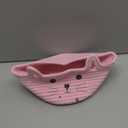 Zopeal Cat Basket Storage Woven Organizer with Ears Easter Decorative Gift Pet Toy Cute Cotton Rope Basket for Gift Cat Dog Toy Bin Nursery Room(8.3 x 4.7 Inch,Pink)