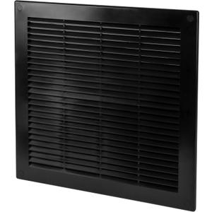 VezoWorks 12 x 12 Inch [Frame Dimensions] Black Air Vent Cover  Plastic Square Air Vent Grill Cover for Wall or Ceiling  Built-in Mesh Screen/HVAC Return Air Register  Modern Louvered Design