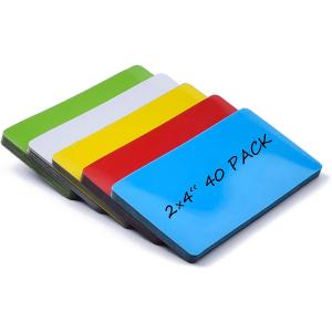 Realth Dry Erase Magnetic Labels Multicolor (2''  4'' 40 Pcs), Magnetic Name Tags Reusable for Teachers Students, Reusable Magnet Stickers, Magnet Labels for Whiteboard Classroom Fridge Office