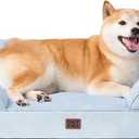EHEYCIGA Orthopedic Dog Bed for Large Dogs, Waterproof Memory Foam, Non-Slip Bottom,  Light Blue, 35"L x 22"W x 6.5"Th