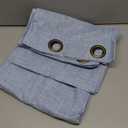 Baby Blue Linen Blackout Curtains for Nursery 90 Inch Length 2 Panels Set, Thermal Insulated Boho Total Black Out Noise Reducing Bonzer Grommets Window Curtains for Kids Bedroom, Each 52 Inch Wide