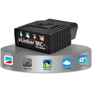 Vgate vLinker MC+ (BT3.0/BLE4.0) OBD2 Scanner Code Reader Diagnostic Scan Tool for Android & iOS & Windows, Black