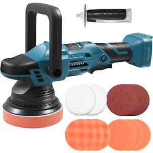 Cordless Car Buffer Polisher for 18V Battery (Not Included), 5 Inch Orbital Polisher, 6 Variable Speed, Buffer Waxer Kit for Car Boat Detailing, Polishing, Scratch Removing