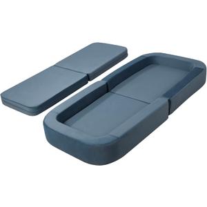 Toddler Travel Bed,3-in-1 Convertible Sofa Bed for Kids Floor Bed,Travel Bed for Kids,High-Density Foam and Washable Cover,Comfy Toddler Cot for Boys &Girls Playing and Rest (Blue)