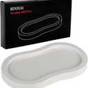 Salt and Pepper Wood Mill Tray, White colour Pepper Grinder Rest, Work Surface and Dining Table Protector (Pepper mill not included)