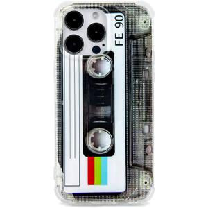 Case for iPhone 14 Pro Max Matte Finish Heavy Duty Soft Back Cover with Reinforced Corners TPU Soft Bumper Retro Cassette Tape Case Compatible with iPhone 14 Pro Max
