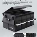 HOTOR Car Trunk Organizer - Foldable Trunk Organizer for SUV, Car Storage with Reflective Strips & Securing Cover, Large Capacity Car Accessories for Truck, Van & Sedan, Black, 24.4" x 13.8" x 11.0"