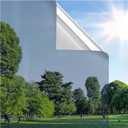 rabbitgoo Window Privacy Film One Way Window Tint for Home, Removable Reflective Heat Sun Blocking Anti UV Glass Door Covering, Mirror Tinting Film House Office, 17.5 in X 13.1 Feet, Silver