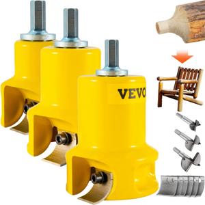 VEVOR Tenon Cutter, 1"/25.4mm & 1.5"/38mm & 2"/50.8mm, with Dual Curved Blades & Button Screws Home Master Kit, Premium Aluminum & Steel Log Furniture Cutter, Commercial Starters Tool for Home DIY