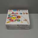 Dinosaur Bath Toys with Track & Fishing Rod  47PCS Wall Suction Slide Playset for Toddlers, DIY Water Race Track with 6 Dino Toys, Bathtub Fun Gift for Kids Boys Girls Age 3+