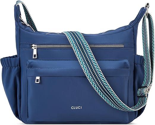 CLUCI Travel Purses for Women, Waterproof Nylon Crossbody Bags for Woman Trendy, Anti Theft Shoulder Handbags for Ladies A5-dark Blue
