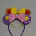 Girls Mouse Ears Headband Set - Hair Bands, Bows, Princess Headwear for Cosplay, Halloween, Birthday Party