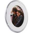 ZIHARA 4x6 Ornate Oval Picture Frame, Hand-Crafted Resin Frame with Velvet Backing, Hanging Photo Frame with Easel, Hook & Mat for Tabletop, Home Decor, Photo Gallery Art (White & Silver)