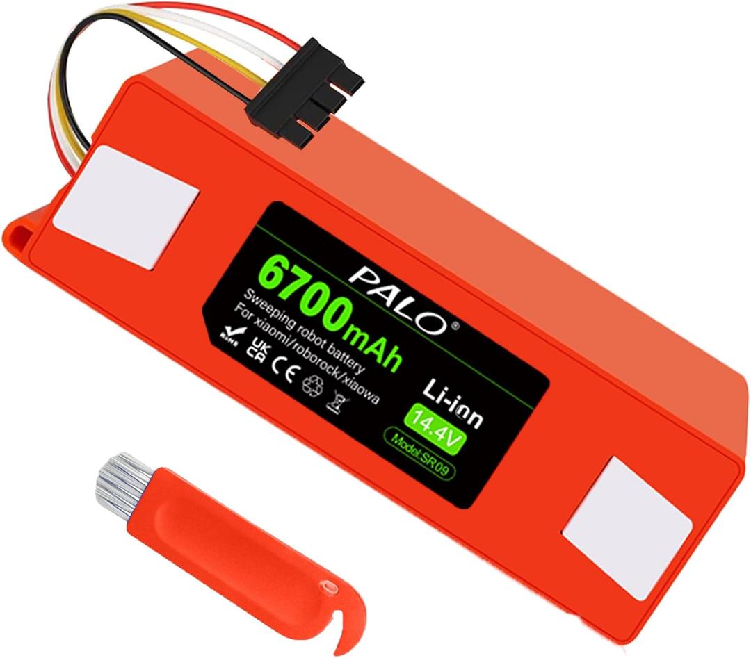 Li-ion Replacement Battery for Roborock S4 S5 S8 S7 S6 S50 S55 Max/MaxV/MaxV Ultra/Pure, Q5 Q7 Q8 Max/Max+/Max Plus, E4 E20 E25 E35, C10 T6 T60 T65 T4 Robot Vacuums 14.4V 6700mAh BRR-2P4S-5200S