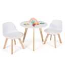Modern Kids Activity Play Table and 2 Chairs Set with Beech Leg Cushion