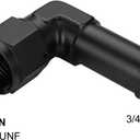 10AN Female to 3/4 Barb 90 Degree Hose Fitting Adapter Swivel Aluminum Black