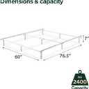 Zinus Compack Metal Bed Frame, 7 Inch Support Bed Frame for Box Spring and Mattress Set, White, Queen