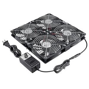 GDSTIME AC Speed Control Fans, Big Airflow 4 * 120mm X 25mm Fans with AC 100V - 240V Speed Control, Cabinet Chassis Electric Cooling Fan, Server Workstation Cooling Fan, US Plug