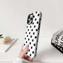 2 x NITITOP Compatible with iPhone 12 Pro Max Case Cute Polka Dots Pattern for Women Girls Men Boy Hybrid 2 Layers Matte Back Shockproof Protective Cover - White