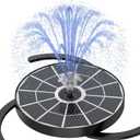 AISITIN 3.7W Solar Bird Bath Fountain Upgraded 6.3" Solar Glass Panel, Solar Powered Fountain Pump with Integrated Bracket & Storage for Bird Bath, Pond, Garden, Aquarium and Outdoor