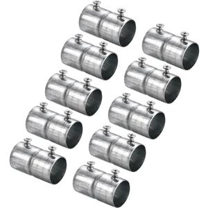 uxcell EMT Coupling, 25mm(1 inch) EMT Set Screw Coupling Conduit Fittings 48mm Length Electrical Conduit Pipe Connector 0.7mm Wall Thick, 10 Pack