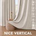 H.VERSAILTEX 72 inch Blackout Curtains, 100% Absolutely Blackout Thermal Insulated Textured Linen Look Curtain Draperies Anti-Rust Grommet Linen Curtains Blackout, 2 Panels, Natural