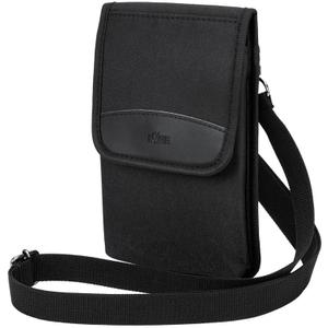 KIWIFOTOS Travel Cell Phone Pouch Belt Pouch, Phone Holster Crossbody Bag with Shoulder Strap for iPhone 17 16 15 14 Pro Max Case Holder with Neck Lanyard Smartphone Walking Passport Wallet (Black, Single Layer)