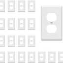 ENERLITES Duplex Wall Plates Kit, Electrical Outlet Covers, Standard Size 1-Gang 4.50" x 2.76", Unbreakable Polycarbonate Thermoplastic, Electric Receptacle Plug Covers, 8821-W-20PCS, White (20 Pack)