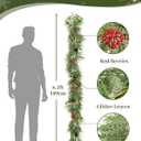 BLOSMON Garlands for Decoration Christmas with Light - 2 Pcs 6.2ft Prelit Gold Glitter Battery Operated Christmas Garland for Stairs Railing Mantle Decor - 12 Lighting Modes Remote Timer