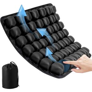 Travel Cushion Airplane seat, Portable Air Cell Cushion for Long Flights, Office Chair, Car Seat and Wheelchair, Ergonomic Waterproof Seat Pad for Travel Comfort (Pearlescent Black)