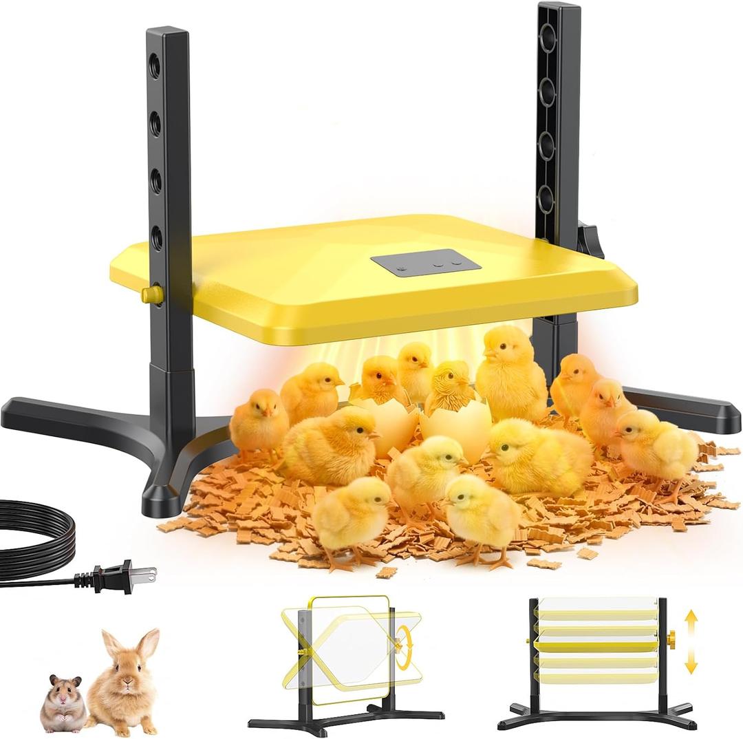 Smart Chick Brooder Plate - Energy Efficient Chick Heat Plate with Adjustable Height and Angle, 50-158F Digital Temp Control for Chicken Coop, Brooder Box, Ducklings